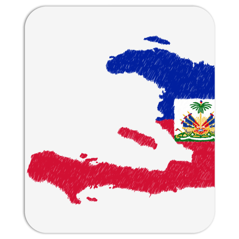 Haiti Map Flag Drawing Line Art Mousepad | Artistshot