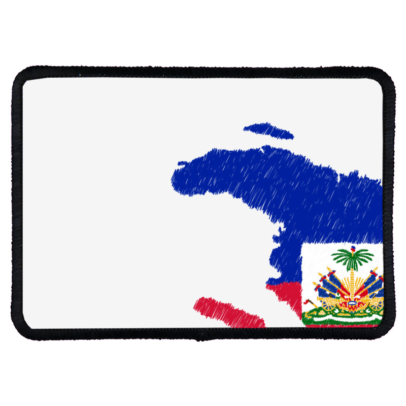 Haiti Map Flag Drawing Line Art Rectangle Patch | Artistshot