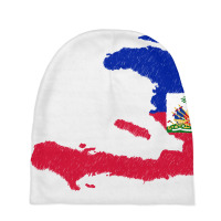 Haiti Map Flag Drawing Line Art Baby Beanies | Artistshot