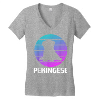 Retro Pekingese Dog Lover T Shirt Women's V-neck T-shirt | Artistshot