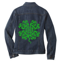 St Patricks Day Dragon Shamrock Clover Irish Ladies Denim Jacket | Artistshot