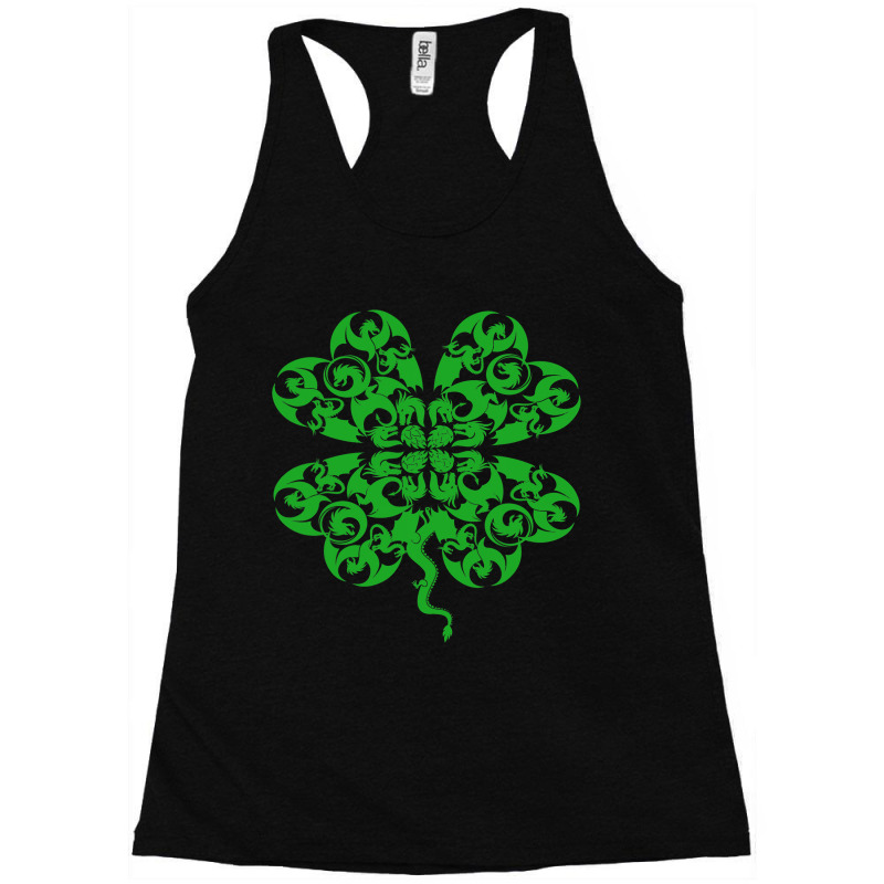 St Patricks Day Dragon Shamrock Clover Irish Racerback Tank by AURRADILLARD | Artistshot