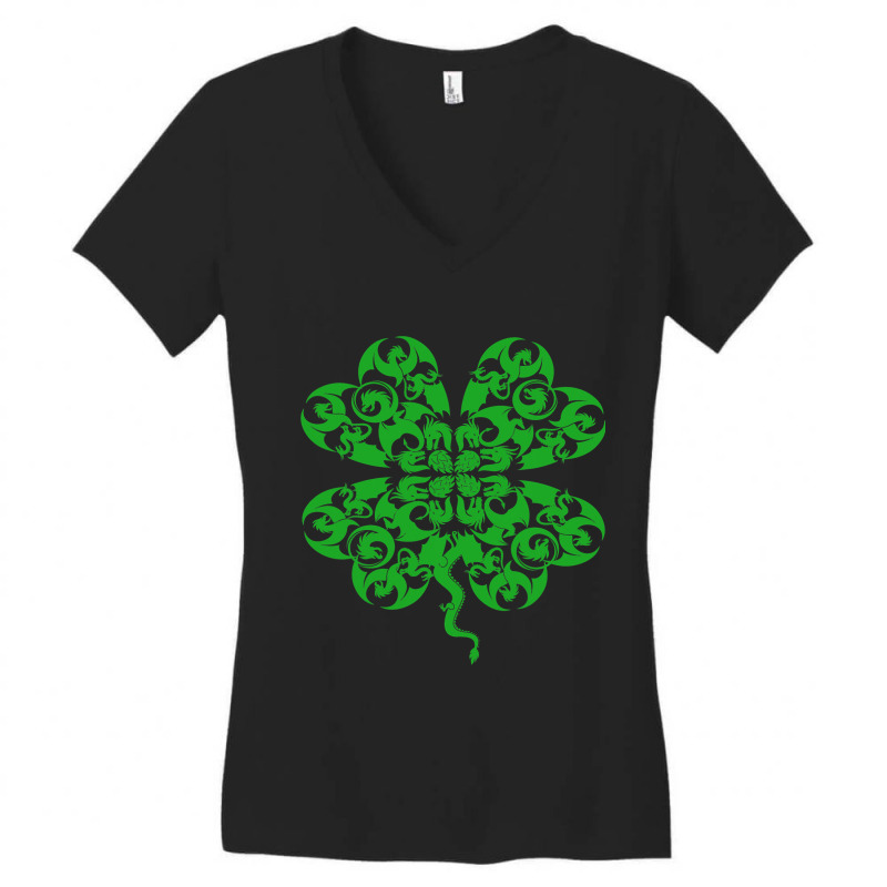 St Patricks Day Dragon Shamrock Clover Irish Women's V-Neck T-Shirt by AURRADILLARD | Artistshot