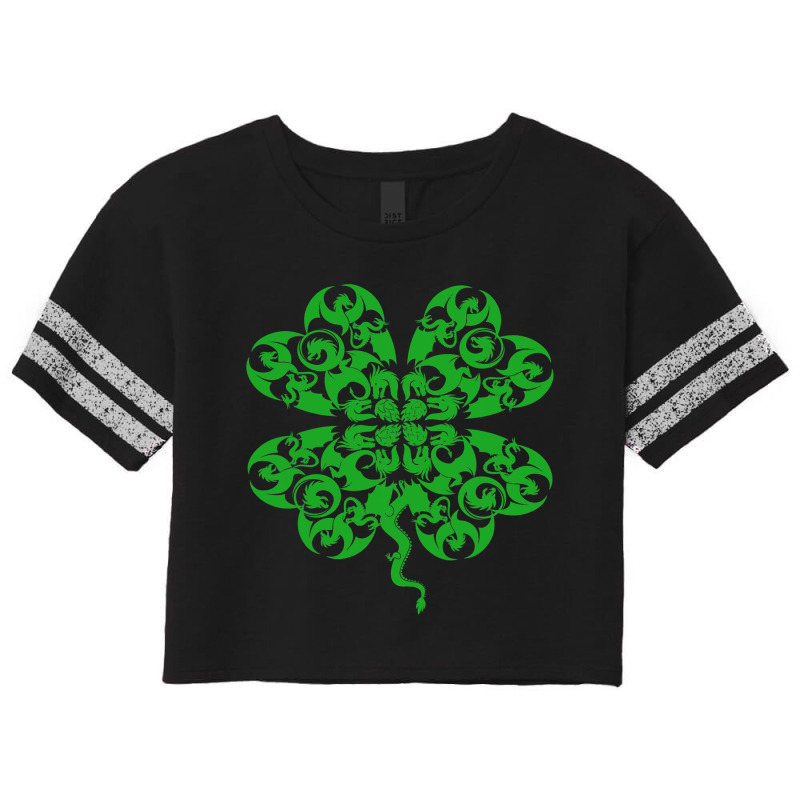 St Patricks Day Dragon Shamrock Clover Irish Scorecard Crop Tee by AURRADILLARD | Artistshot