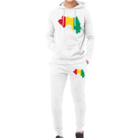 Guinea Map Flag Drawing Line Art Hoodie & Jogger Set | Artistshot