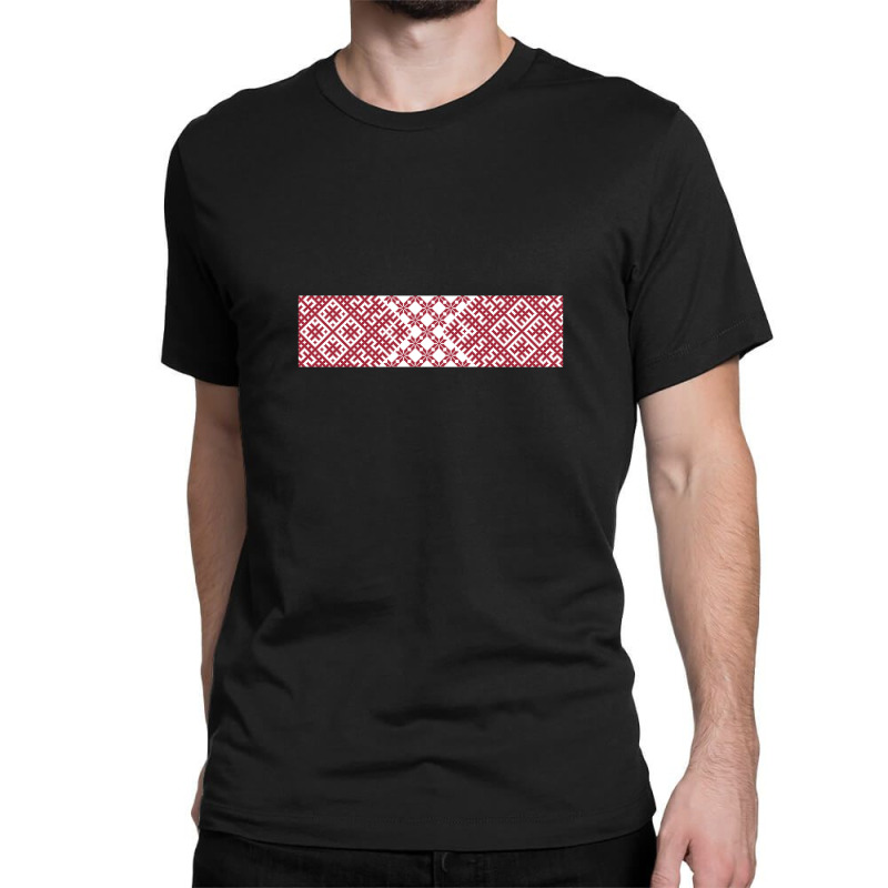 Red Latvian Lielvarde Belt Motif Classic T-shirt by PeteBabic | Artistshot