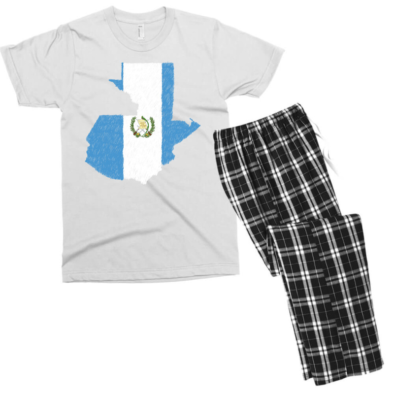 Guatemala Map Flag Drawing Line Art Men's T-shirt Pajama Set by Erwin Saputra Art | Artistshot