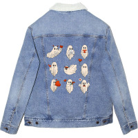 Ghost Valentines, Spooky Valentine's Day Unisex Sherpa-lined Denim Jacket | Artistshot