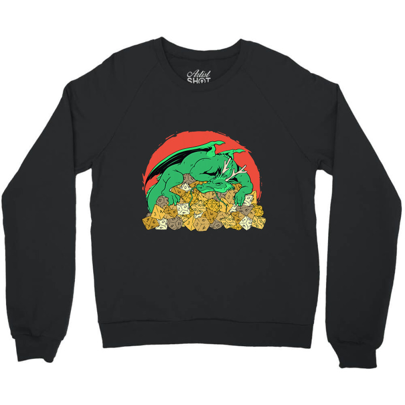 Strong Dragon Protects Dices For Player Crewneck Sweatshirt by AURRADILLARD | Artistshot