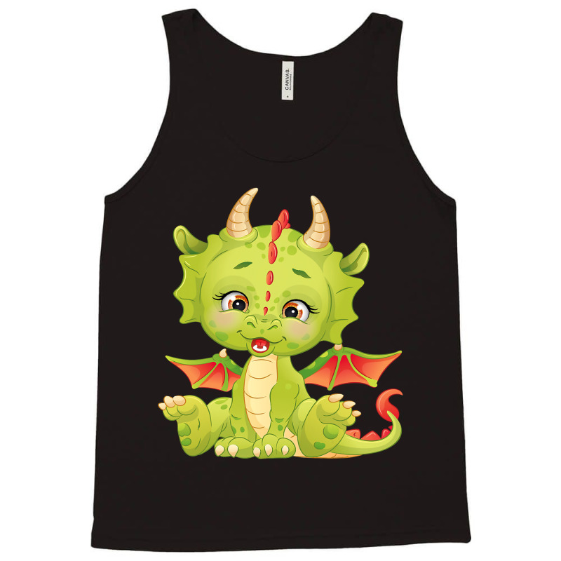 Sugar Cute Baby Dragon Green Dragon 1 Tank Top by AURRADILLARD | Artistshot