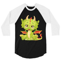 Sugar Cute Baby Dragon Green Dragon 1 3/4 Sleeve Shirt | Artistshot