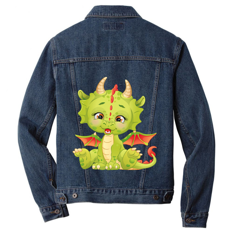 Sugar Cute Baby Dragon Green Dragon 1 Men Denim Jacket by AURRADILLARD | Artistshot