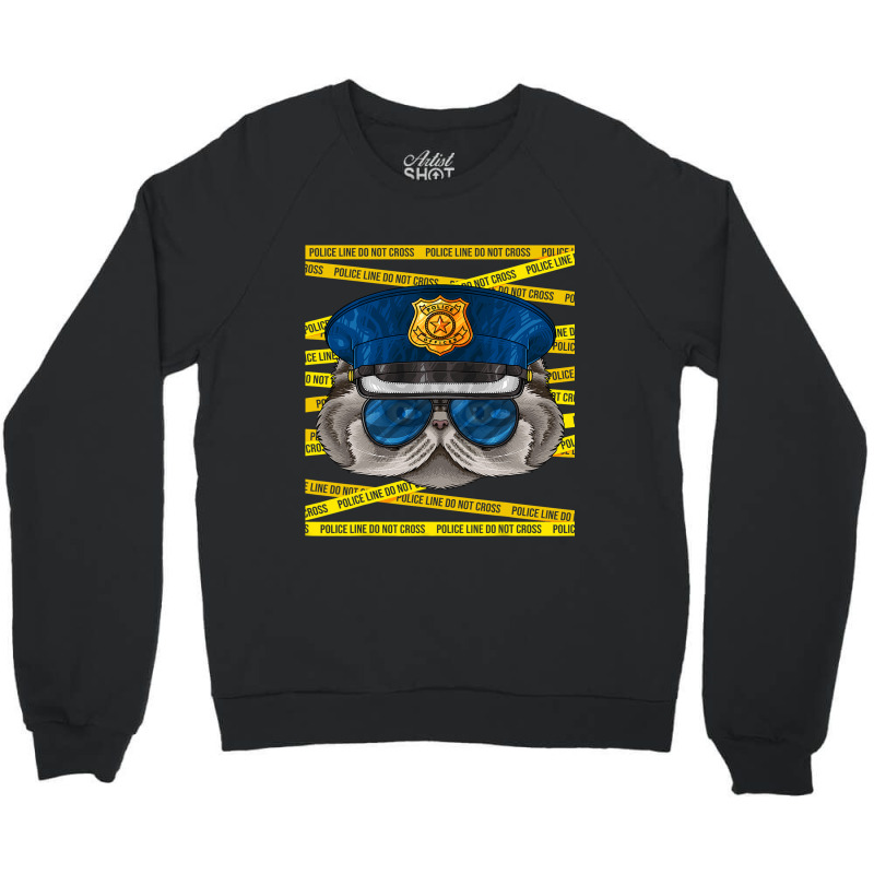 Persian Police Officer Policeman Funny Police Cat Crewneck Sweatshirt | Artistshot