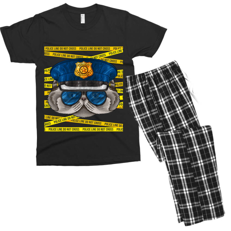 Persian Police Officer Policeman Funny Police Cat Men's T-shirt Pajama Set | Artistshot