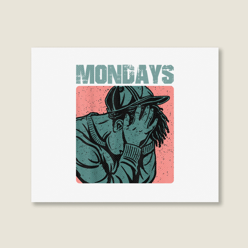 Vintage Aesthetic Graphic Design I Hate Mondays T Shirt Landscape Canvas Print | Artistshot