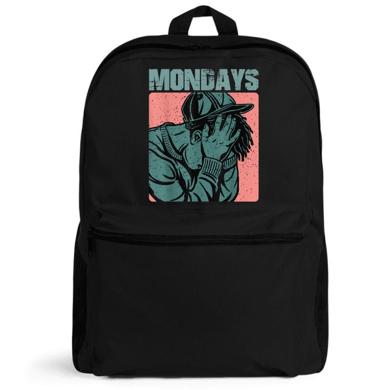 Vintage Aesthetic Graphic Design I Hate Mondays T Shirt Backpack | Artistshot