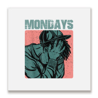 Vintage Aesthetic Graphic Design I Hate Mondays T Shirt Metal Print Square | Artistshot