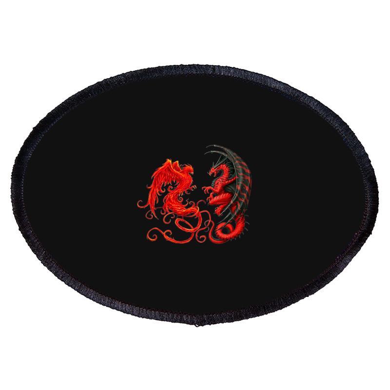 Phoenix Dragon Heart Lover Oval Patch | Artistshot