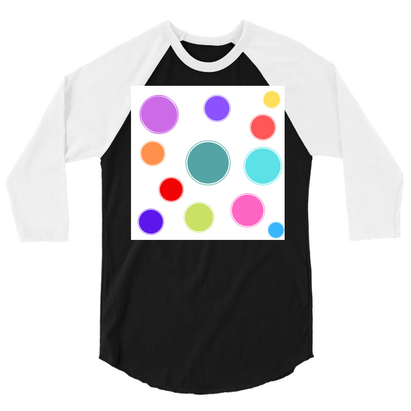 Different Colours And Sizes Circles On White Paper 3/4 Sleeve Shirt | Artistshot