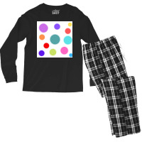 Different Colours And Sizes Circles On White Paper Men's Long Sleeve Pajama Set | Artistshot