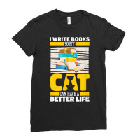 Author Cat Book Poetry Novelist Writer T Shirt Ladies Fitted T-shirt | Artistshot