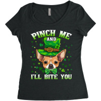 Pinch My Dog Will Bite Chihuahua St Patricks Day Women's Triblend Scoop T-shirt | Artistshot