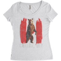 Canada Eh Grizzly Bear Canadian Flag Canada Day T Shirt Women's Triblend Scoop T-shirt | Artistshot