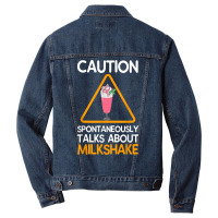 Caution Spontaneously Talks About Milkshake T Shirt Men Denim Jacket | Artistshot