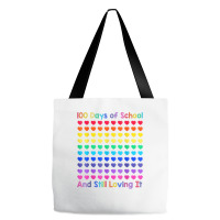 Cute 100 Days Of School And Still Loving It Hearts 100th Day T Shirt Tote Bags | Artistshot