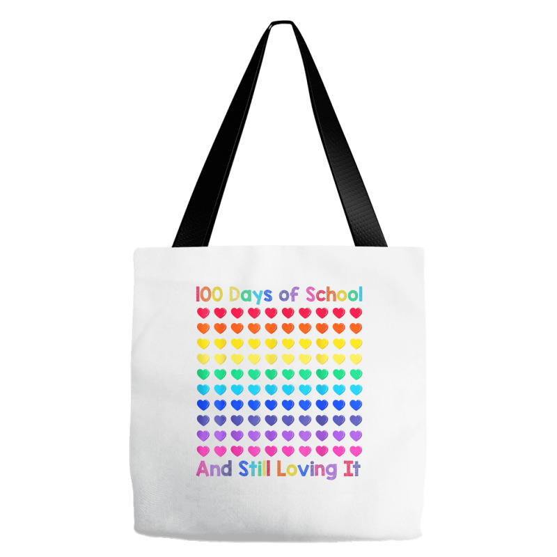 Cute 100 Days Of School And Still Loving It Hearts 100th Day T Shirt Tote Bags | Artistshot