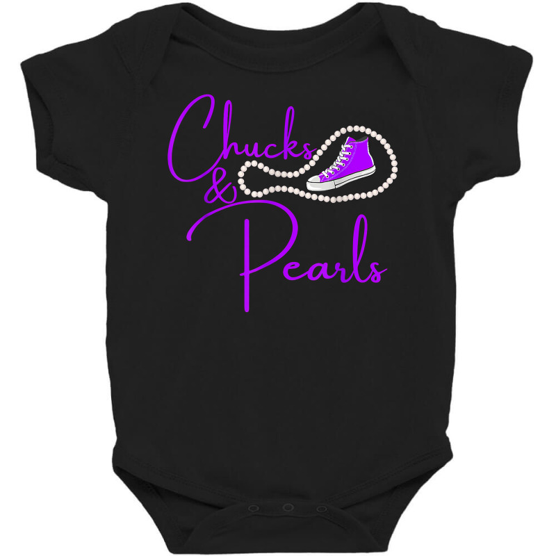 Chucks And Pearls Rhinestone Shoe Hbcu Black Girl Magic Purp T Shirt Baby Bodysuit by corrinwpxbilal | Artistshot