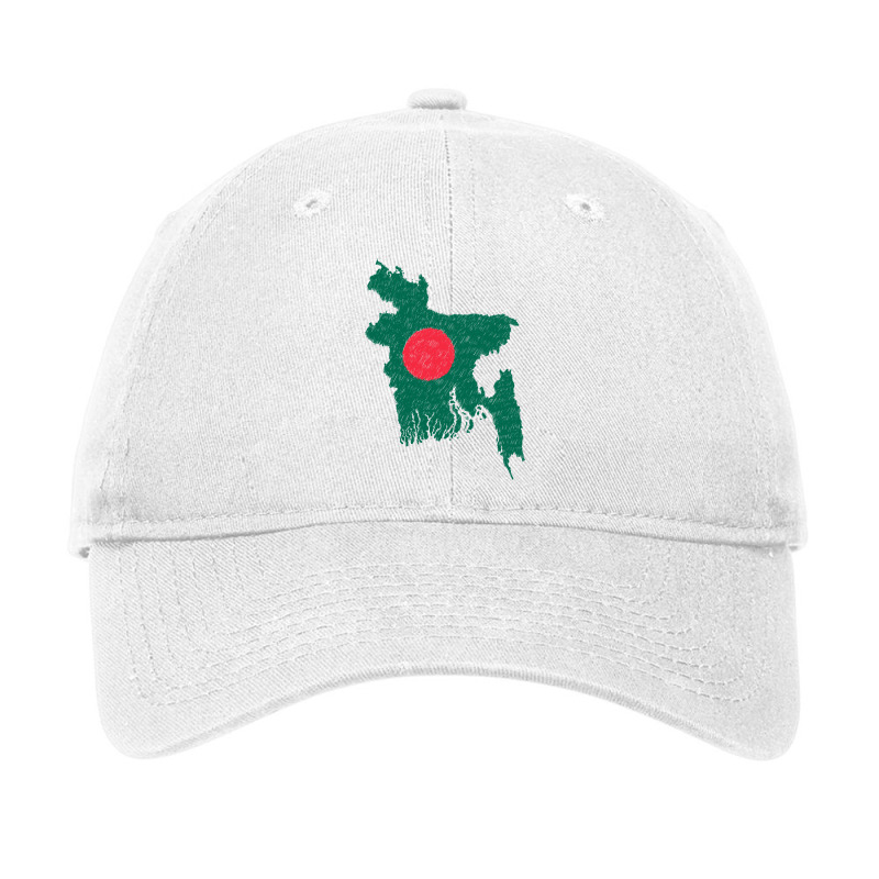 Bangladesh Map Flag Drawing Line Art Adjustable Cap | Artistshot