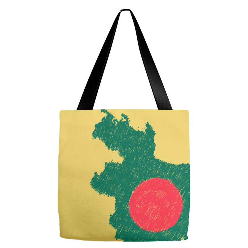 Bangladesh Map Flag Drawing Line Art Tote Bags | Artistshot