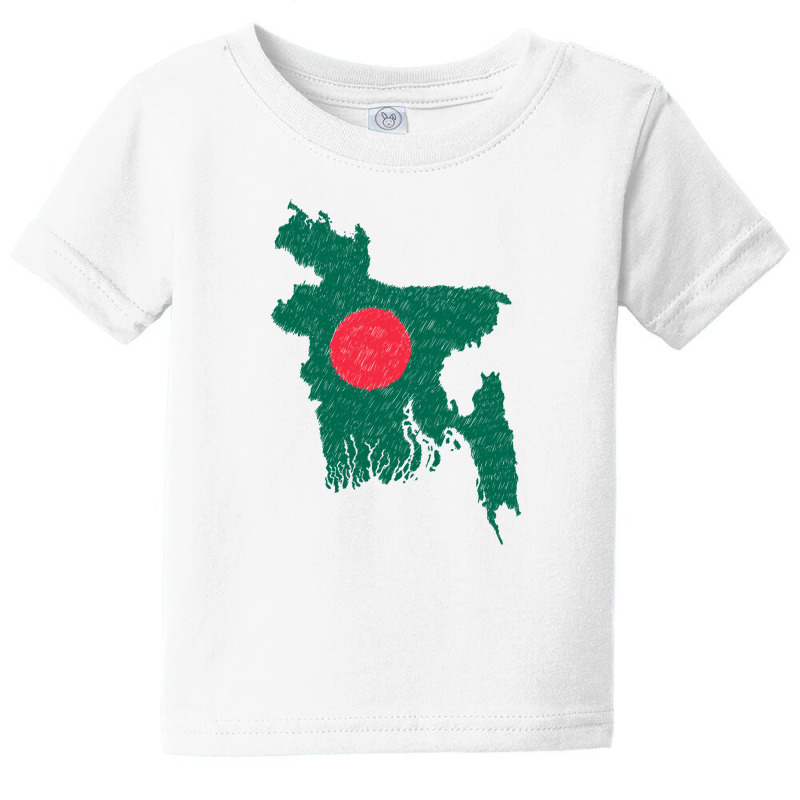 Bangladesh Map Flag Drawing Line Art Baby Tee | Artistshot