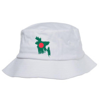 Bangladesh Map Flag Drawing Line Art Bucket Hat | Artistshot