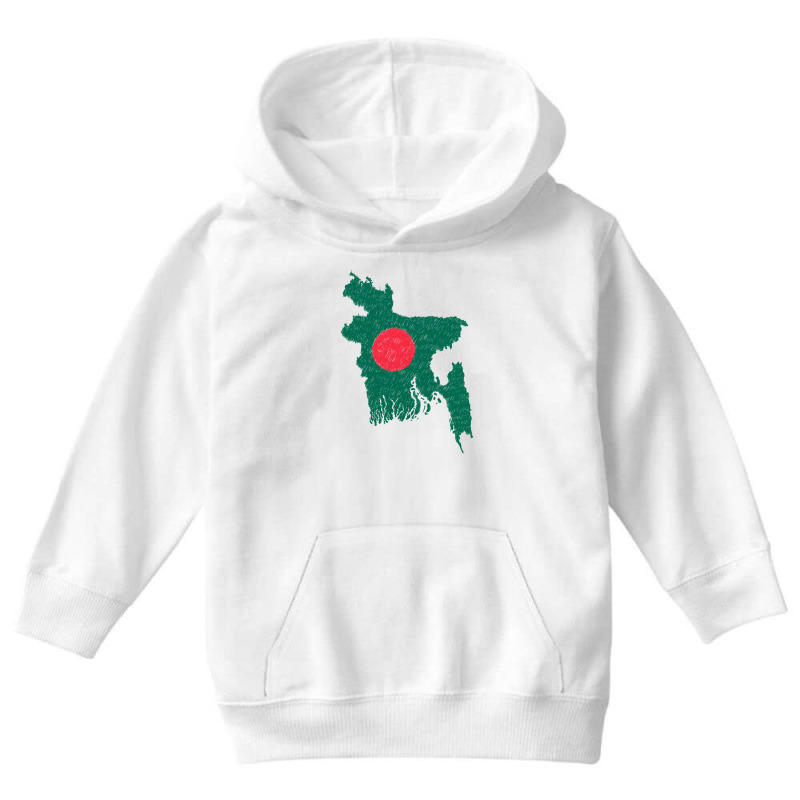 Bangladesh Map Flag Drawing Line Art Youth Hoodie | Artistshot