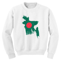 Bangladesh Map Flag Drawing Line Art Youth Sweatshirt | Artistshot