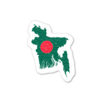 Bangladesh Map Flag Drawing Line Art Sticker | Artistshot