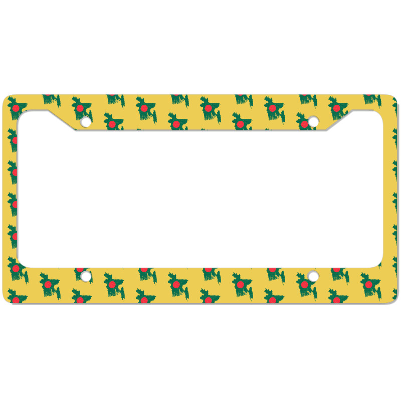 Bangladesh Map Flag Drawing Line Art License Plate Frame | Artistshot