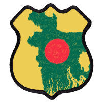 Bangladesh Map Flag Drawing Line Art Shield Patch | Artistshot