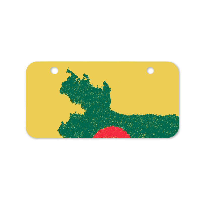 Bangladesh Map Flag Drawing Line Art Bicycle License Plate | Artistshot