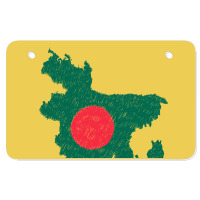 Bangladesh Map Flag Drawing Line Art Atv License Plate | Artistshot