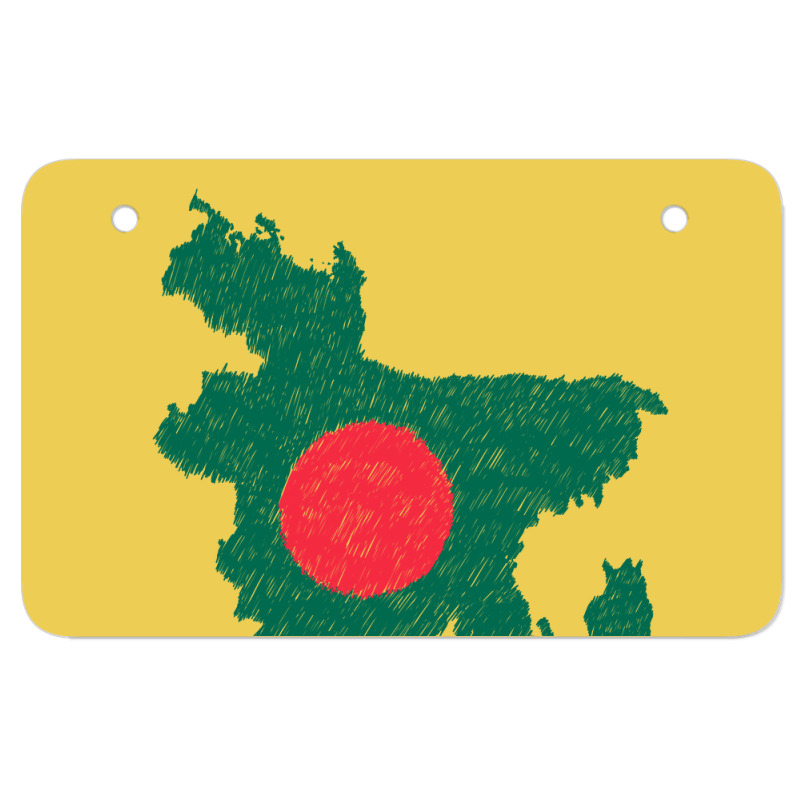 Bangladesh Map Flag Drawing Line Art Atv License Plate | Artistshot