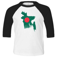 Bangladesh Map Flag Drawing Line Art Toddler 3/4 Sleeve Tee | Artistshot