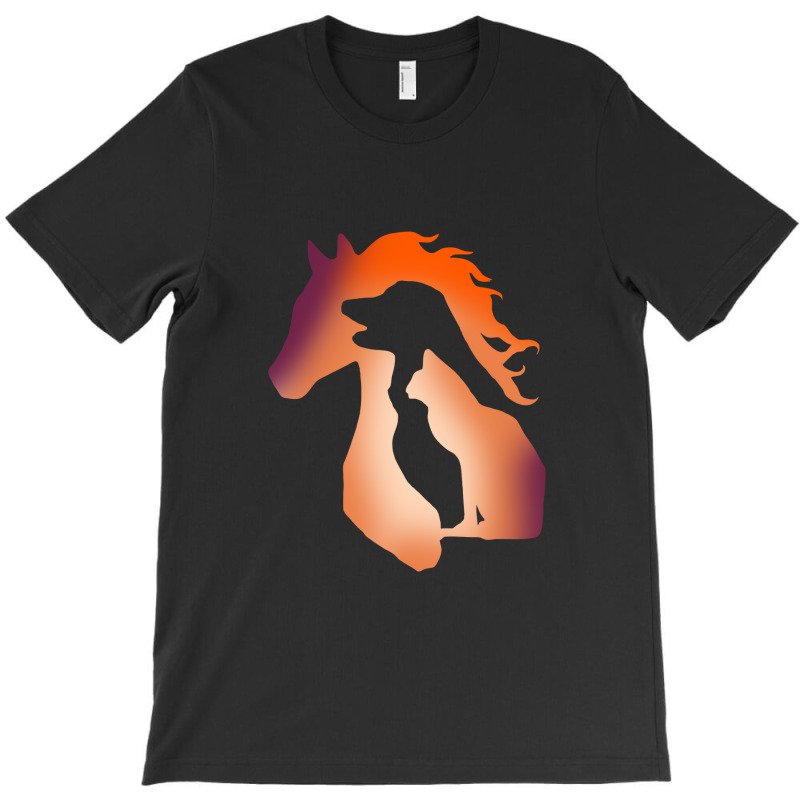 Dog Cat And Horse Silhouette Graphic T Shirt T-shirt | Artistshot