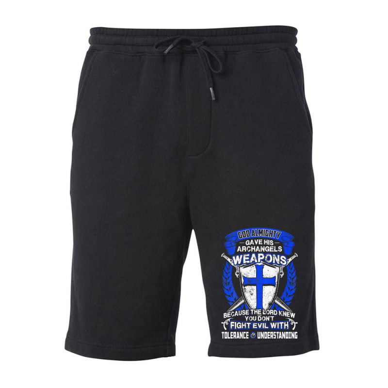 Don't Fight Evil With Tolerance And Understanding Crusader T Shirt Fleece Short | Artistshot