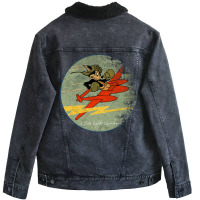 428th Fighter Squadron Vintage Wwii Patch Vintage Distressed Design Unisex Sherpa-lined Denim Jacket | Artistshot