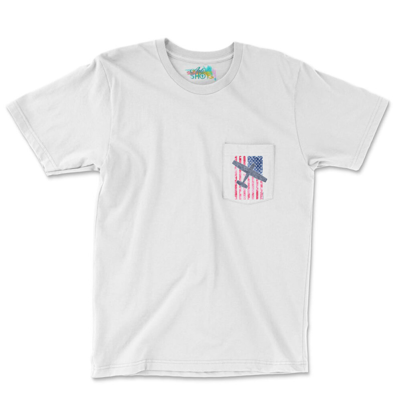 American Pilots Series  Skyhawk & Old Glory Pocket T-Shirt by ghanimshorgok | Artistshot