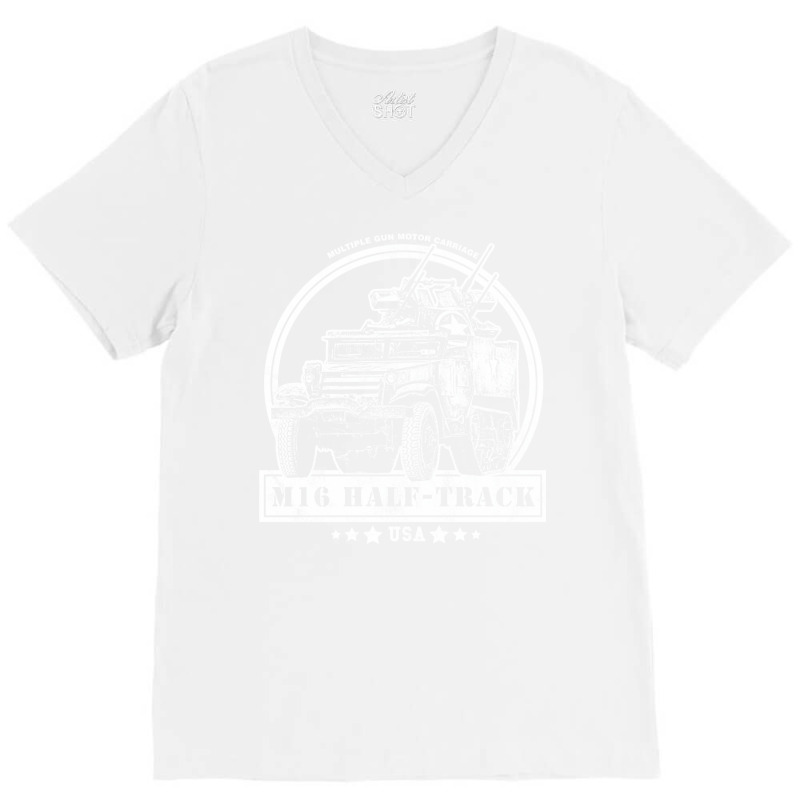 M16 Half Track V-Neck Tee by mentszerbyh | Artistshot