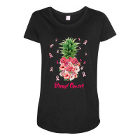 Breast Cancer Floral Pineapple Maternity Scoop Neck T-shirt | Artistshot